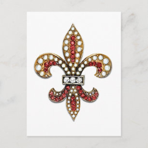 Flor De Lis Fleur De Lis Jewel new orleans Briefkaart