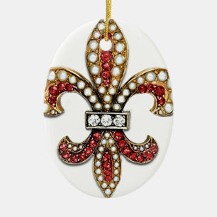Flor De Lis Fleur De Lis Jewel new orleans Keramisch Ornament