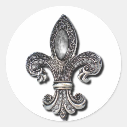 Flor De Lis Fleur De Lis-symbool Ronde Sticker (Voorkant)