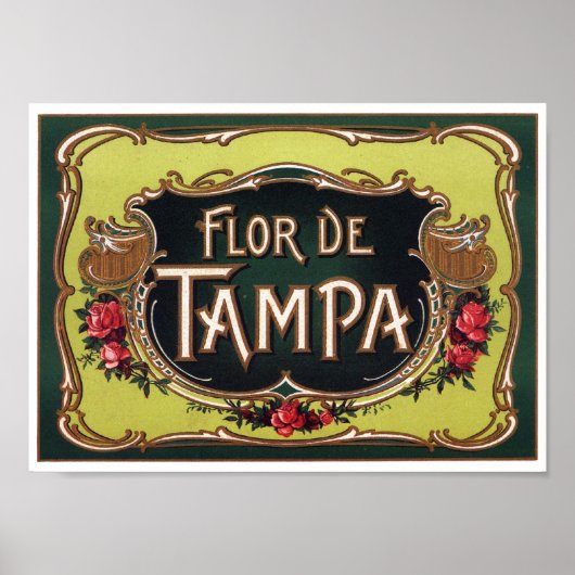 Flor de Tampa Cigar Label Poster (Voorkant)