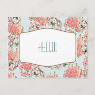 Flor, hortenas gardenias rosas detalles beroemste briefkaart