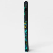 Flor virtual em azul gradiente, estilhaçada Case-Mate iPhone case (Achterkant/links)