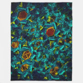 Flor virtual em azul gradiente, estilhaçada fleece deken (Voorkant)