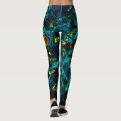 Flor virtual em azul gradiente, estilhaçada leggings (Achterkant)