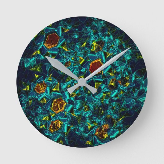 Flor virtual em azul gradiente, estilhaçada ronde klok (Voorkant)