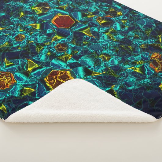 Flor virtual em azul gradiente, estilhaçada sherpa deken (3/4)