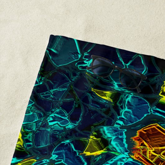 Flor virtual em azul gradiente, estilhaçada strandlaken (In situ)