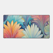 Flora 1 Floral Pastel Desk Mat