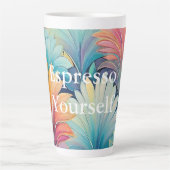 Flora 1 Floral Pastel Latte Mok (Voorkant)