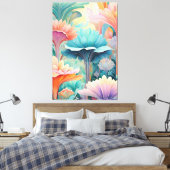 Flora 2 Floral Pastel Canvas Print (Insitu (Slaapkamer))