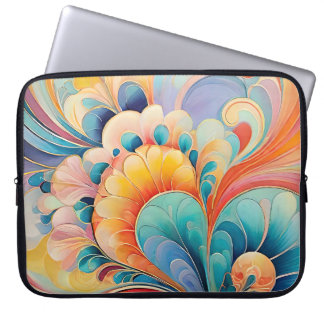 Flora 3 Floral Pastel Laptop Hoesje Sleeve