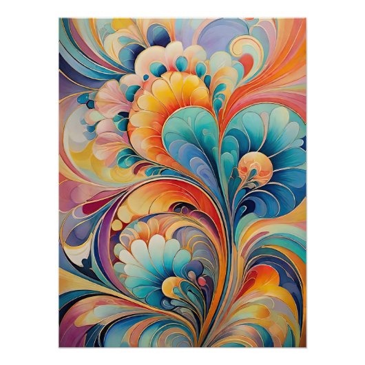 Flora 3 Floral Pastel Poster Perfect Poster (Voorkant)