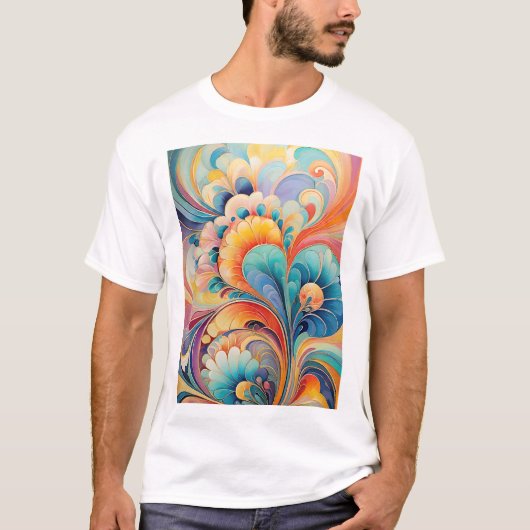 Flora 3 Floral Pastel T-shirt (Voorkant)