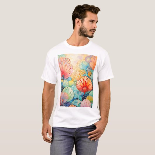 Flora 5 Floral Pastel T-shirt (Voorkant volledig)
