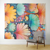 Flora 6 Floral Pastel Tapestry Wandkleed (In Situ (horizontaal))