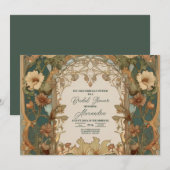 Flora Art Nouveau Bruid Kaart (Voorkant / Achterkant)