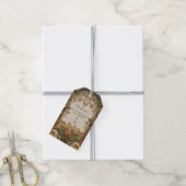 Flora  Art Nouveau bruiloft Cadeaulabel (Met Touw)