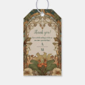 Flora  Art Nouveau bruiloft Cadeaulabel (Achterkant)