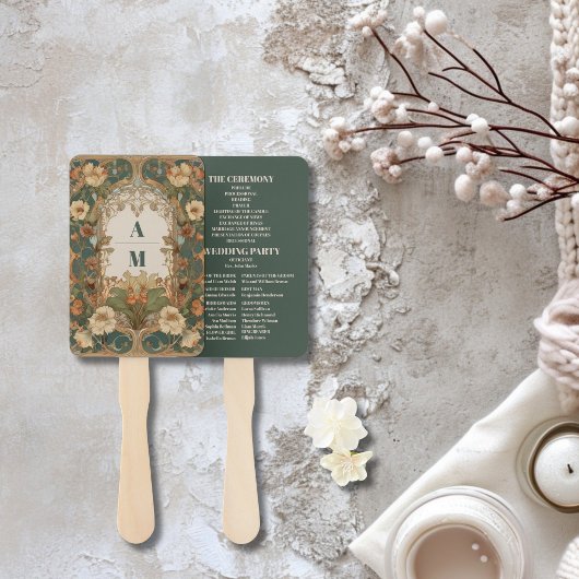 Flora  Art Nouveau bruiloft Handwaaier