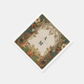 Flora Art Nouveau bruiloft Servet (Hoek)