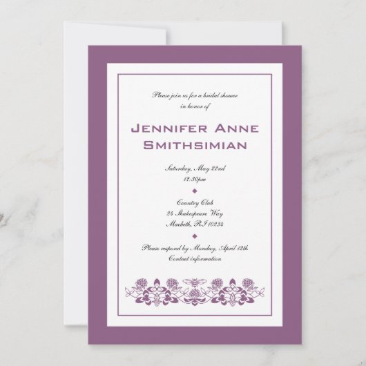 Flora Bee Bridal Shower Kaart (Voorkant)