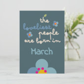 FLORA BLUSH - Carte d'invitation florale d'anniver (Debout devant)