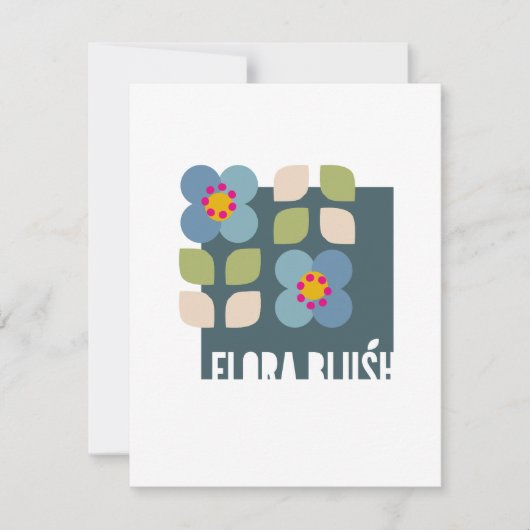 FLORA BLUSH - Carte d'invitation florale moderne (Devant)
