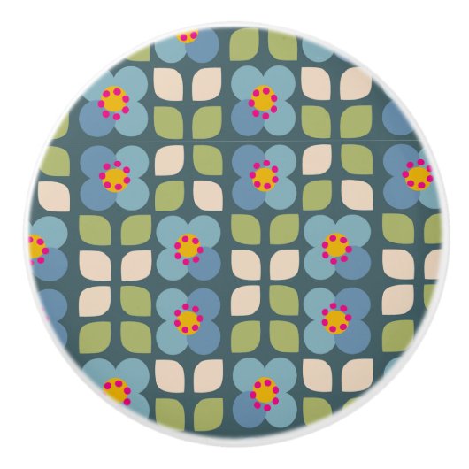 FLORA BLUSH - Floral keramische knop (Voorkant)