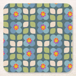 FLORA BLUSH - Moderne Bloemen Onderzetters van Pap