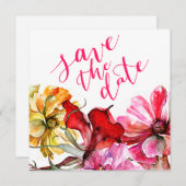 Flora Botanica Waterverf Sparen de Datum Save The Date (Voorkant / Achterkant)