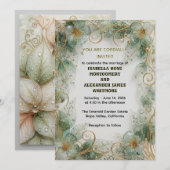 Flora Botanical Elegant Garden Wedding Invitation (Devant / Derrière)