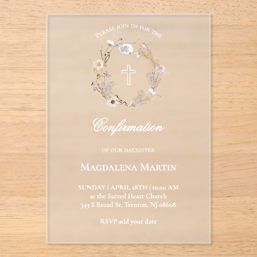 flora en fauna | Bevestiging Acryl Uitnodigingen (Voorkant)