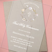 flora en fauna | Eerste Heilige Communie Acryl Uitnodigingen