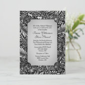 Flora en fauna Silver Wedding Invitation Kaart (Staand voorkant)
