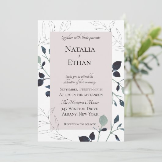 Flora Faire-part de mariage moderne (Debout devant)