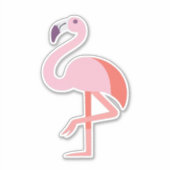 Flora Flamingo Classic Ronde Sticker (Voorkant)