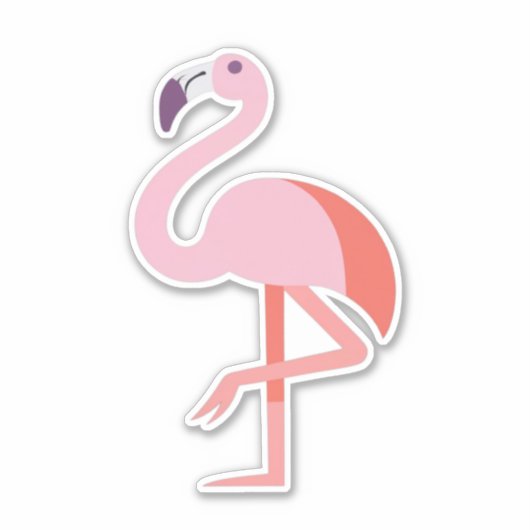 Flora Flamingo Classic Ronde Sticker (Voorkant)