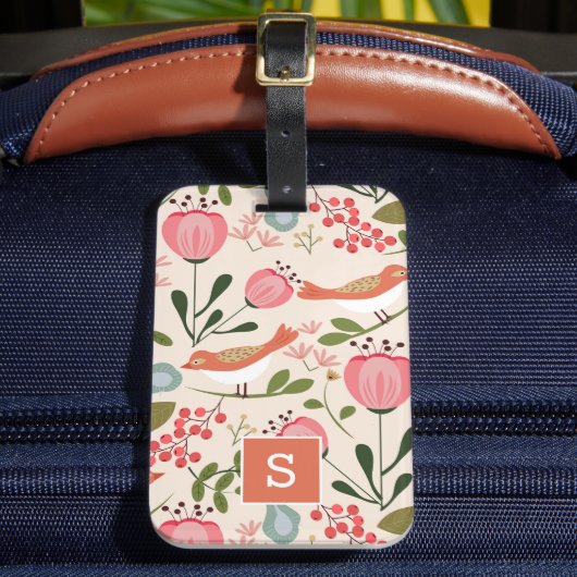 flora - flesjesmonogram bagagelabel (Voorkant Insitu 2)