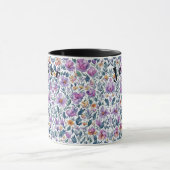 Flora Fleurs Aquarelle Vector Mug café blanc (Centre)