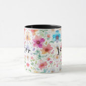Flora Fleurs Aquarelle Vector Mug café blanc (Centre)