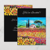 FLORA IN TOSCANE/ Velden ,Klaprozen en Zonnebloeme Kaart (Voorkant / Achterkant)