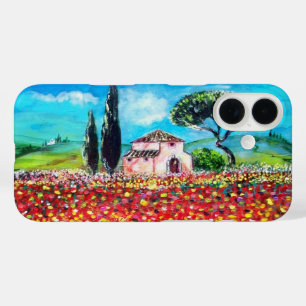 FLORA IN TUSCANY/Fields, papavers en zonnebloemen iPhone 16 Hoesje