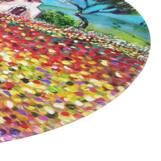 FLORA IN TUSCANY/Fields, papavers en zonnebloemen Snijplank (Hoek)