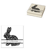 Flora Konijn Monogram Retouradres Rubberstempel (Gestempeld)