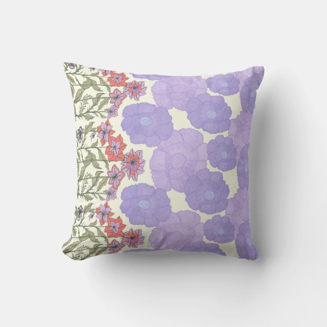 Flora Obscura – Coussin décoratif à impression flo (Recto)