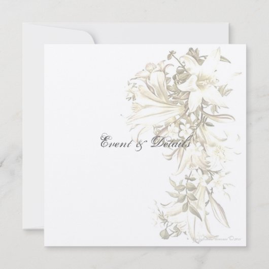  Flora Paris Eiffel Tower Custom Invite ll Kaart (Achterkant)