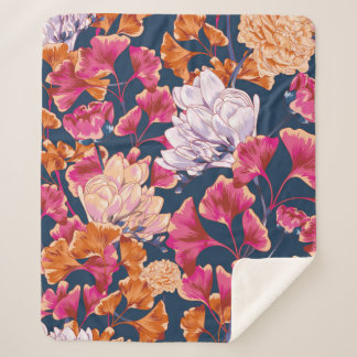 Flora   patroon herhalen sherpa deken