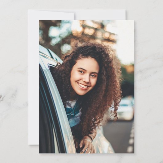 Flora rose bordeaux Invitation de la graduation ph (Dos)