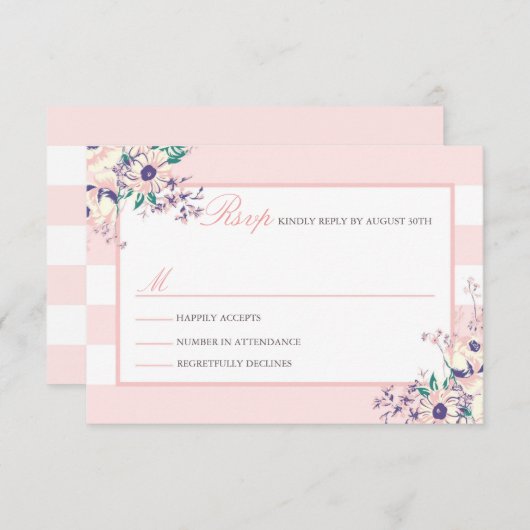 Flora RSVP-kaarten RSVP Kaartje (Voorkant / Achterkant)