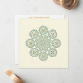 Flora Solara Note Kaart in Olijf en Sinaasappel Notitiekaartje (Voorkant / Achterkant in situ)